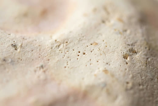 Macro texture of unglazed ceramic in raking light